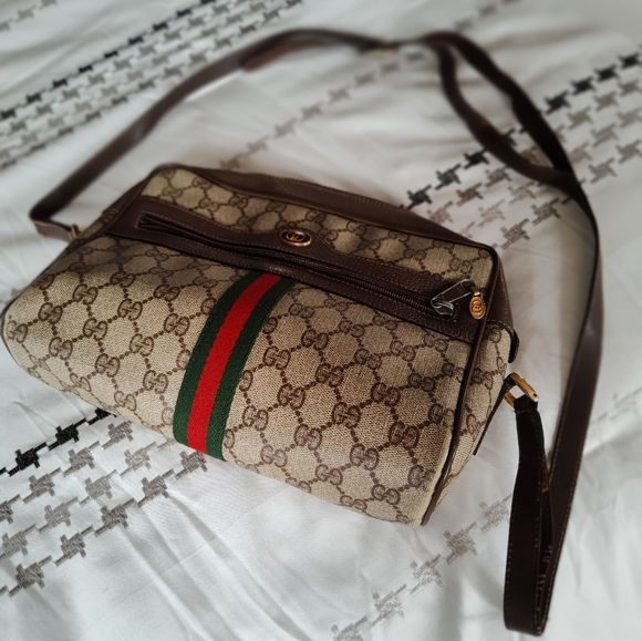 Vintage Gucci Sherry Line Brown Leather Ophidia Shoulder Bag - Picture 2 of 4